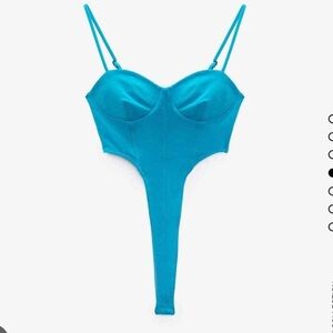 Zara High leg Corsetry Thong bodysuit